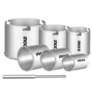 Ingco Carbide gritted hole saw set 6pcs