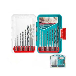 Total 16 Pcs metal, masonry and wood drill bits set
