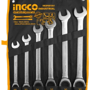 Ingco 6pcs Ratchet Spanner Set Size:19-32mm