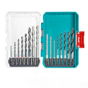 Total 16 Pcs metal, multifunction drill, and wood drill bits set