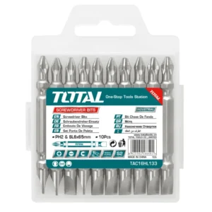 Total Screwdriver bit PH2+SL6.0,65mm,10pcs/set