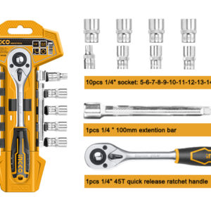 Ingco 12 Pcs 1/4" socket set