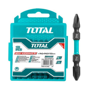 Total Impact screwdriver bits PH2+PH2 65mm 10pcs/set