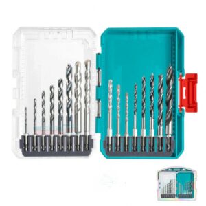 Total 16 Pcs metal, multifunction drill, and wood drill bits set
