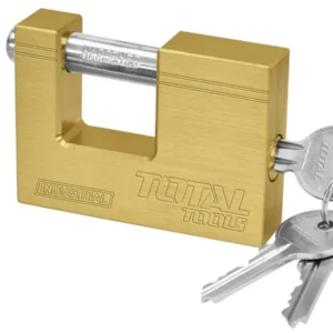 Total Heavy duty brass block padlock Size:90mm